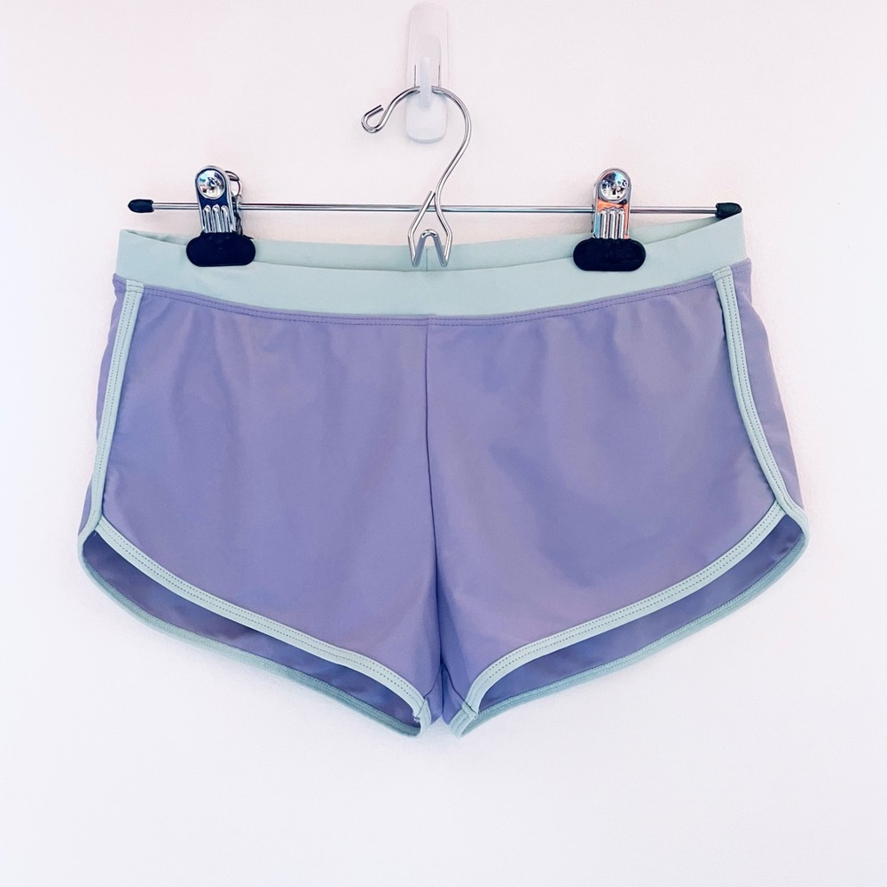 3/$20💥14 Girls Cute Active Sport Dolphin Shorts, Integrated Panty, Lilac & Teal